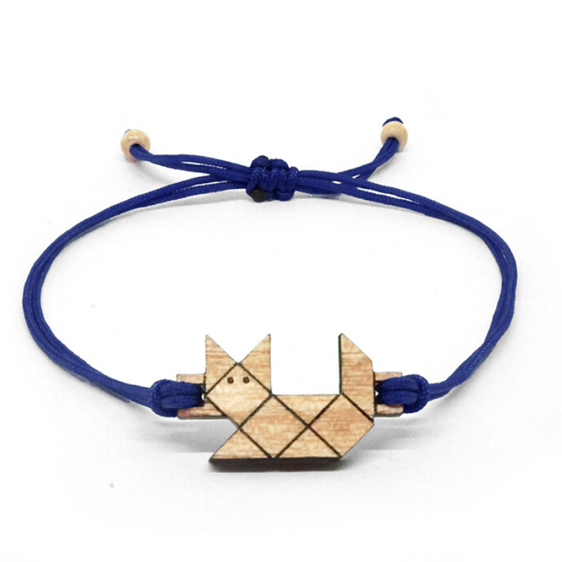 Bracelet en Bois SOZO| Chat Origami