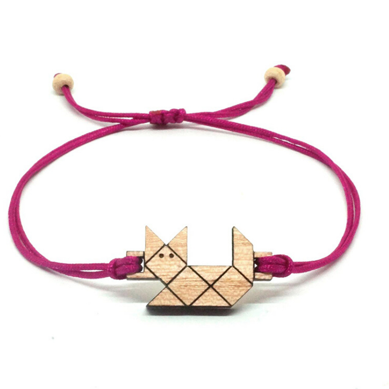 Bracelet en Bois SOZO| Chat Origami