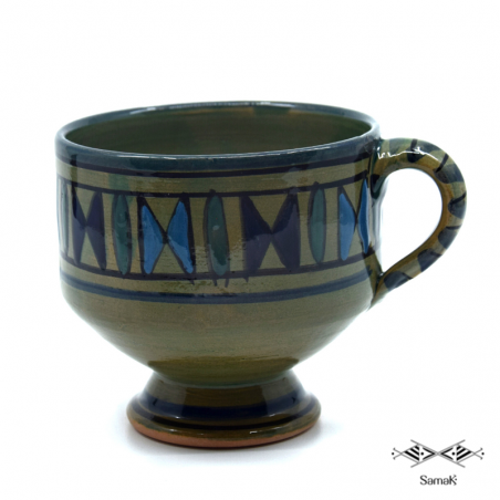Halleb mug classique en céramique vert et jaune - Ayshek